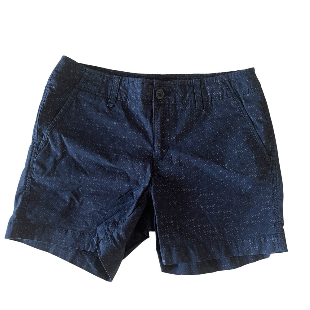 Eddie Bauer Women's Size 2 Navy Blue Geometric Floral Pattern Shorts 5" Inseam